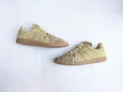 Pre-owned Maison Margiela Replica Gat Paint Splatter Green 8 41 Shoes In Multi