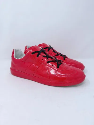 Pre-owned Maison Margiela Replica German Army Trainer Red Patent Gat Shoes