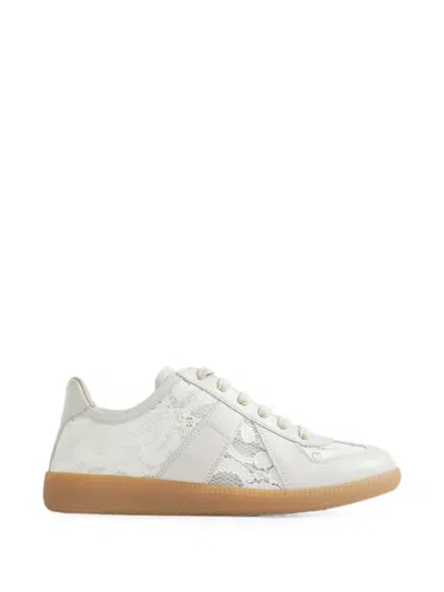 Maison Margiela Replica Lace-panel Sneakers In White