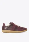 Maison Margiela Replica Leather And Suede Sneakers In Burgundy