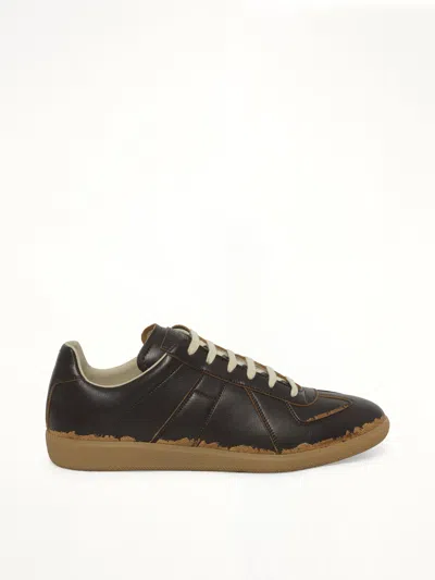 Maison Margiela Replica Leather Sneaker In Green