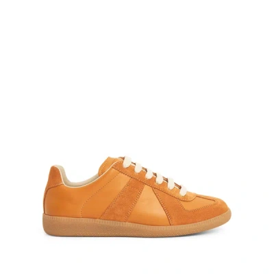Maison Margiela Replica Leather Sneakers In Orange