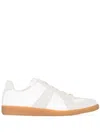 Maison Margiela White Sneakers With Smooth And Textured Accents In Multi