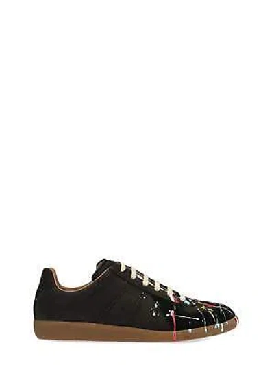 Pre-owned Maison Margiela Replica Leather Sneakers In Black