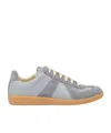 Maison Margiela Replica Leather Sneakers In Blue
