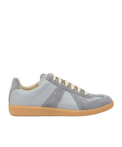 Maison Margiela Replica Leather Sneakers In Blue