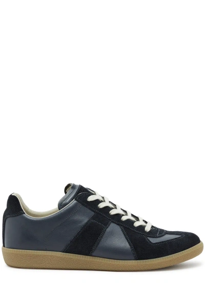 Maison Margiela Replica Leather Sneakers In Blue