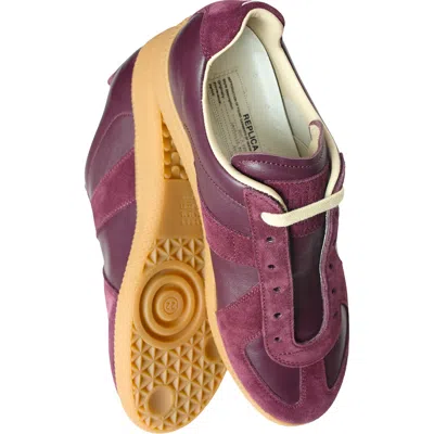 Maison Margiela Replica Leather Trainers In Burgundy