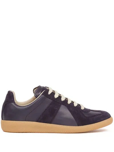 Maison Margiela Replica Leather Sneakers In Purple
