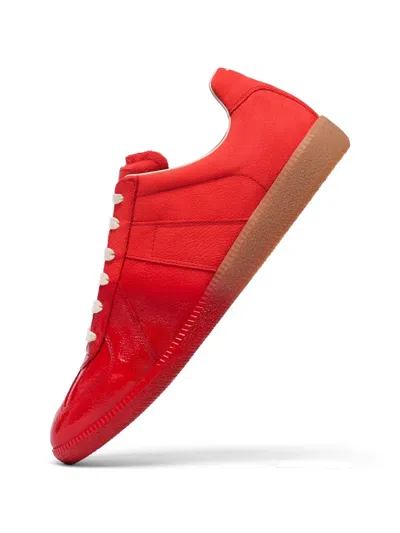 Maison Margiela Replica Leather Sneakers In Red