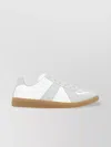 Maison Margiela Women Replica Low-top Leather Sneakers With Suede Inserts In White