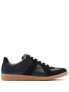 Maison Margiela Replica Suede Leather Gum Sole Sneakers In Black