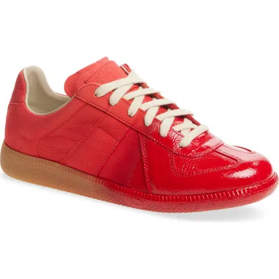 Maison Margiela Replica Leather Low-top Sneakers In Red