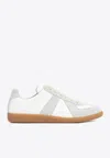 Maison Margiela White Sneakers With Smooth And Textured Accents In Multi