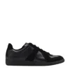 Maison Margiela Black Lace-up Moral Training Casual Sneakers In Black