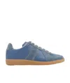 Maison Margiela Replica Contrast-sole Leather Low-top Trainers In Blue