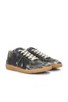 Maison Margiela Replica Sneakers Made Of Shiny Coated Leather In Black