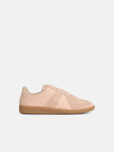 Maison Margiela 'replica' Nappa And Peach Suède Sneakers In Pink