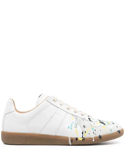 Maison Margiela Replica Paint-splatter Sneakers In White