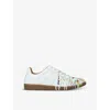 Maison Margiela Replica Paint Sneakers With Varnished Effect In White/oth