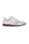 Maison Margiela Replica Paint Sneakers With Varnished Effect In White