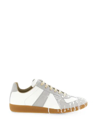 Maison Margiela Replica Paint-splatter Sneakers In Gray