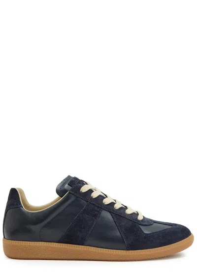 Maison Margiela Replica Suede Leather Gum Sole Sneakers In Black