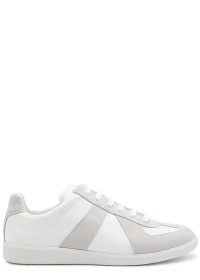 Maison Margiela Replica Panelled Leather Sneakers In White
