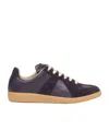 Maison Margiela Men Black Leather And Suede Replica Sneakers In Black