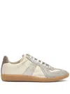 Maison Margiela Sneakers In Beige With Front Lace-up Fastening In Lemon/white/grey