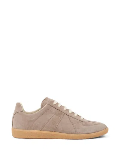 Maison Margiela Replica Panelled Suede Sneakers In Brown