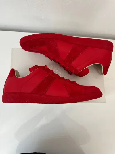 Pre-owned Maison Margiela Replica Red German Army Trainers Shoes