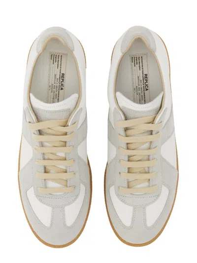 Maison Margiela Replica Leather Sneakers In White