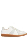 Maison Margiela Women Replica Low-top Leather Sneakers With Suede Inserts In White