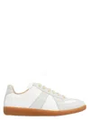 Maison Margiela Women Replica Low-top Leather Sneakers With Suede Inserts In White