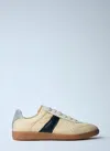 Maison Margiela Replica Leather And Suede-trimmed Twill Sneakers In Beige