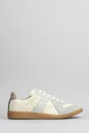 Maison Margiela Sneakers In Beige With Front Lace-up Fastening In Beige