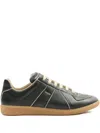 Maison Margiela Replica Sneakers Made Of Shiny Coated Leather In Black