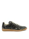 Maison Margiela Replica Sneakers Made Of Shiny Coated Leather In Black