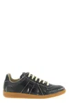 Maison Margiela Replica Sneakers Made Of Shiny Coated Leather In Black