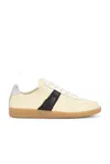 Maison Margiela Replica Leather And Suede-trimmed Twill Sneakers In Black Vintage & Yellow Vintage