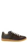 Maison Margiela Low-top Sneakers Featuring Suede Panels In Brown