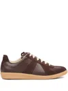 Maison Margiela Replica Low Top Sneakers In Suede And Leather In Brown