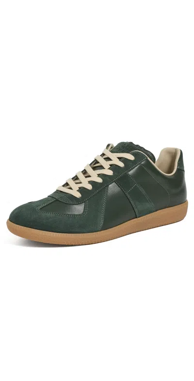 Maison Margiela Patchwork Low-top German Training Shoes In Green