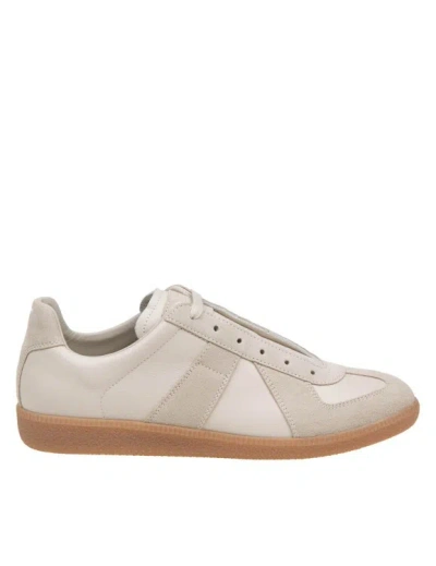 Maison Margiela Replica Sneakers In Leather And Suede In Grey