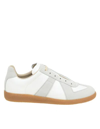 Maison Margiela Replica Trainers In White Colour Leather And Suede