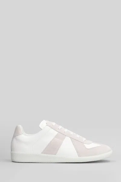 Maison Margiela Replica Sneakers In White Suede And Leather
