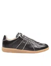 Maison Margiela Replica Sneakers Made Of Shiny Coated Leather In Black