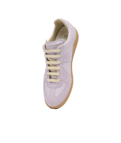 Maison Margiela Leather Replica Sneakers In Purple