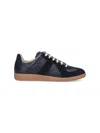 Maison Margiela Casual Low Top Sneakers With Suede Panels In Blue